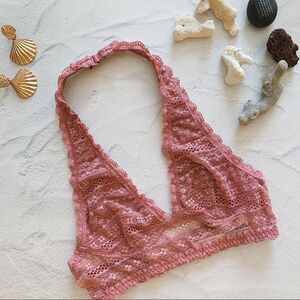 Victoria's Secret Unlined Lace Halter Bralette